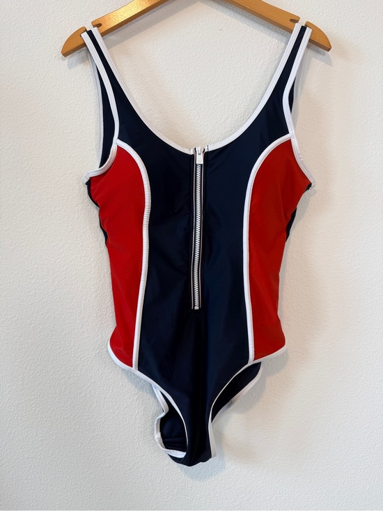 Tommy Hilfiger Other - Tommy Hilfiger Americana Zip Front Colorblock Retro One Piece Swimsuit L